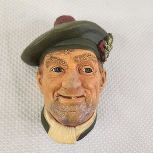 Vintage Bossons Jock Chalkware Head 1960's Congleton England